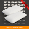 Emma Foam Pillow Set of 2 — 100% Gel Memory foam with breathable cooling layer, designed and developed in Germany for neck support and spinal alignment across all sleeping positions