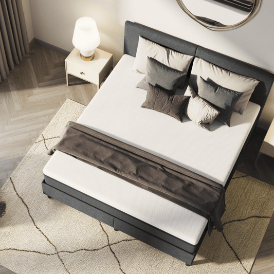Emma Original Mattress on a wooden bed frame — HALO® ortho memory foam adapted for Indian sleepers, 8/10 firmness loved by 85% of sleepers